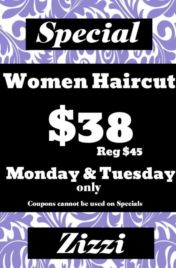 Women Haircut — 8, Mon and Tue